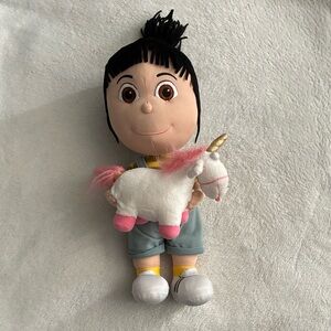 Despicable Me Minions Agnes & Unicorn Fluffy Plush Doll Toy Universal Studios